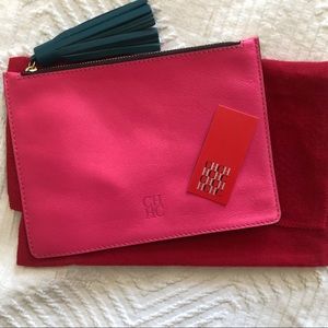 CH Carolina Herrera zippered tassel pouch